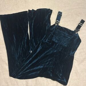 Teal Velvet Jumpsuit